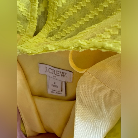 J Crew Neon Bright Yellow Dress Size 2P - Picture 3 of 4